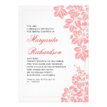 classic pink & white bridal shower invitations invitations