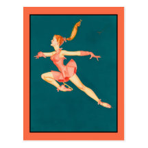 Classic pinup art The Ballerina (cleaned) Post Card