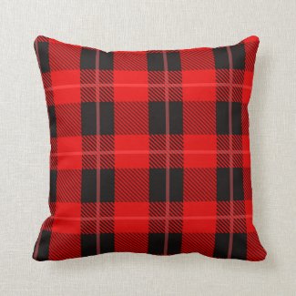 Classic plaid pattern In Red And Black Throw Pillow