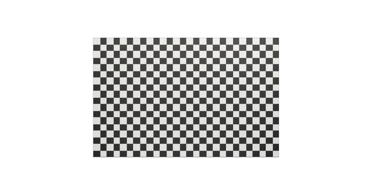 Classic Plain Black White Square Pattern Fabric Zazzle