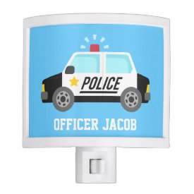 Classic  Police Car with Siren For Boys Room Nite Light