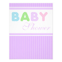 Classic Polka Dot Letters Baby Shower Invitations