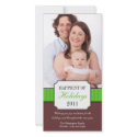 Classic portrait green stripe band Christmas photo photocard