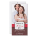 Classic portrait red stripe band Christmas photo photocard