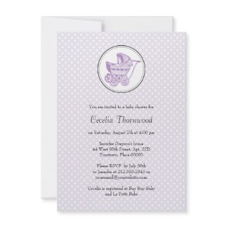 Classic Pram Baby Shower Invitation invitation