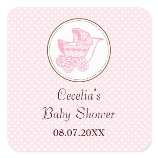 Classic Pram Baby Shower Sticker sticker