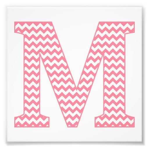 classic preppy pink chevron letter m monogram photo print classic preppy pink chevron letter m monogram photo print