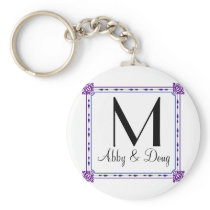 Classic purple and blue diy logo key chains