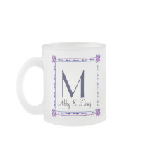 Classic purple and blue diy logo coffee mugs