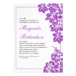 classic purple & white bridal shower invitations invitations
