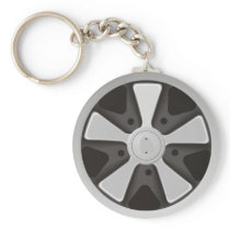 Classic racing car gift: 911 inspired Fuchs wheel Keychain