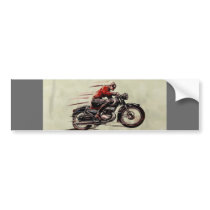 CLASSIC RACING MOTORCYCLE. BUMPER STICKER