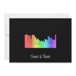 Classic Rainbow Skyline on Black Background LGBT Personalized Invite