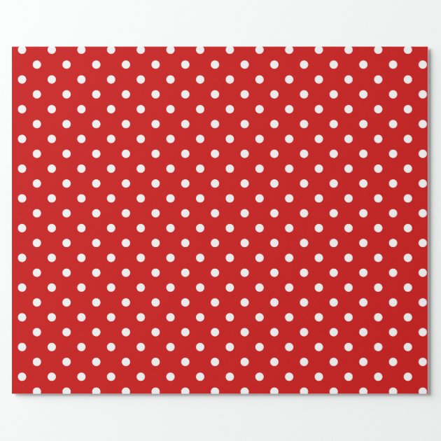 Classic Red and White Polka Dots Holiday Wrapping Paper 2/4