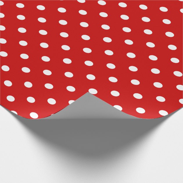 Classic Red and White Polka Dots Holiday Wrapping Paper 4/4