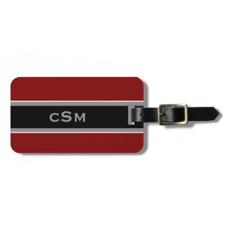 Classic Red Black Gray Luggage Tag
