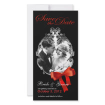 Classic Red Bow Save the Day Photo Card photo cards