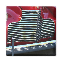 Classic red car magnet
