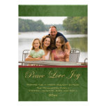 Classic red green christmas holiday photo card custom invitation