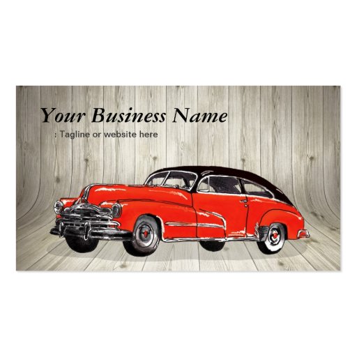 Classic Red Muscle Car - Unique Automotive Business Cards (front side)