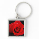 Classic red rose keychain