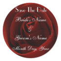 Classic Red Rose Save the Date Sticker by Sialicious Classic Red Rose Save the Date Sticker