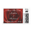 Classic Red Rose Save the Date Wedding Postage postage by Sialicious Classic Red Rose Save the Date Wedding Postage postage