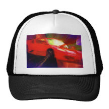 Classic Red Sports Car Mesh Hats
