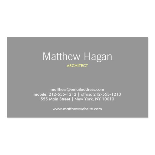 CLASSIC REGENCY GRAY/WHITE BUSINESS CARDS (back side)