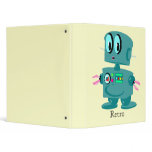 Classic retro green robot vinyl binders