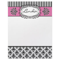 Classic Retro Hot Pink and Black Paris Chic Letterhead Template