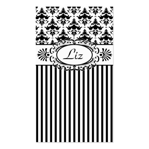 Classic Retro Pink and Black Paris Chic Business Card (back side)