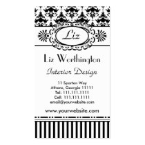 Classic Retro Pink and Black Paris Chic business cards