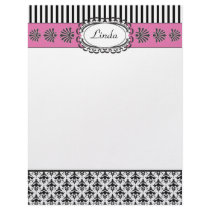 Classic Retro Pink and Black Paris Chic Customized Letterhead