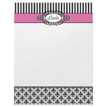 Classic Retro Pink and Black Paris Chic Personalized Letterhead