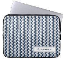 Classic Ripple Chevron Laptop Sleeve - Blue laptop sleeves
