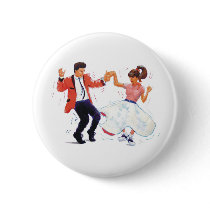 Classic Rock and Roll  Jive Dancing Pinback Button