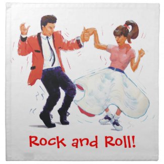 Classic Rock and Roll Jive Dancing Saddle shoes napkin