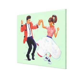 Classic Rock and Roll Jive Dancing Saddle shoes wrappedcanvas