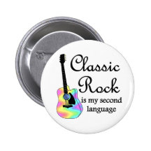 Classic Rock is my second language Round Pin