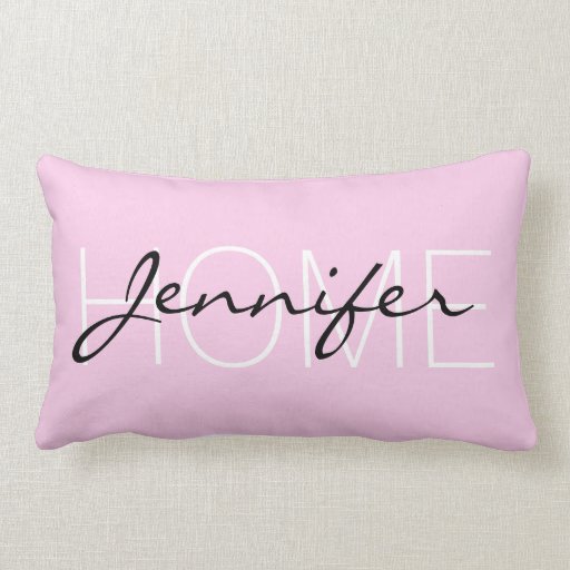 Classic rose color home monogram throw pillow Zazzle