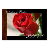 Classic Rose & Leather Look RSVP Card Business Card Templates