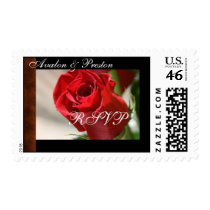 Classic Rose & Leather RSVP Postage Stamp