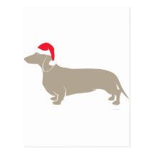 Classic Santa Doxie Dachshund Post Cards