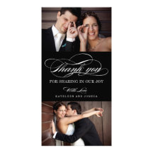 Classic Script Wedding Thank You Photo Cards