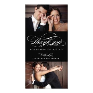 Classic Script Wedding Thank You Photo Cards