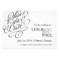 Classic Scroll Font Save the Date Custom Announcement