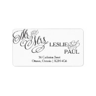 Classic Scroll Font Wedding Address Label Custom Address Label