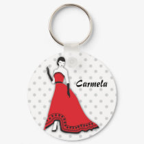 Classic Senorita in Red keychains by MissNNick Classic Senorita in Red keychains