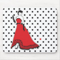 Classic Senorita in Red mousepads